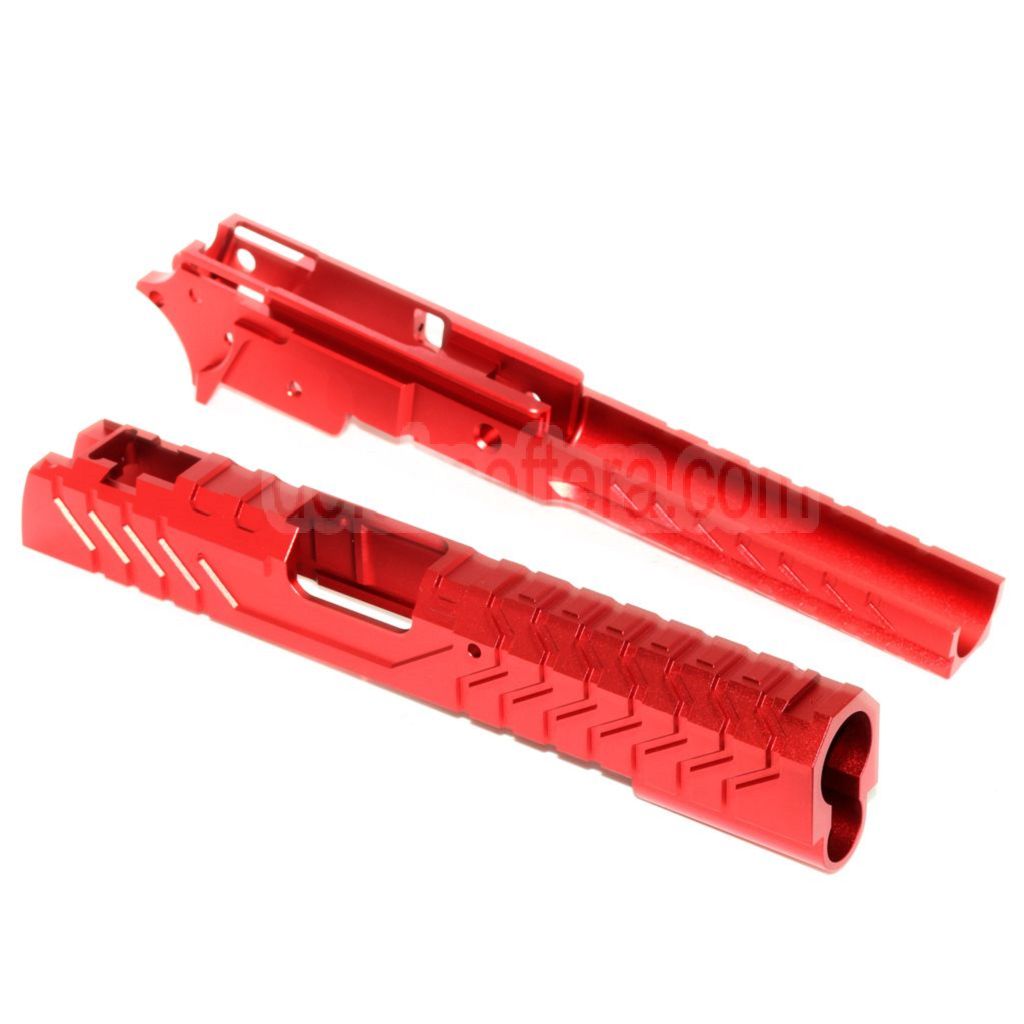 5KU CNC Aluminium Matrix Stil Schlitten Mittlerer Rahmen Set Geeignet für Tokyo Marui Hi-Capa Serie GBB Pistolen Airsoft