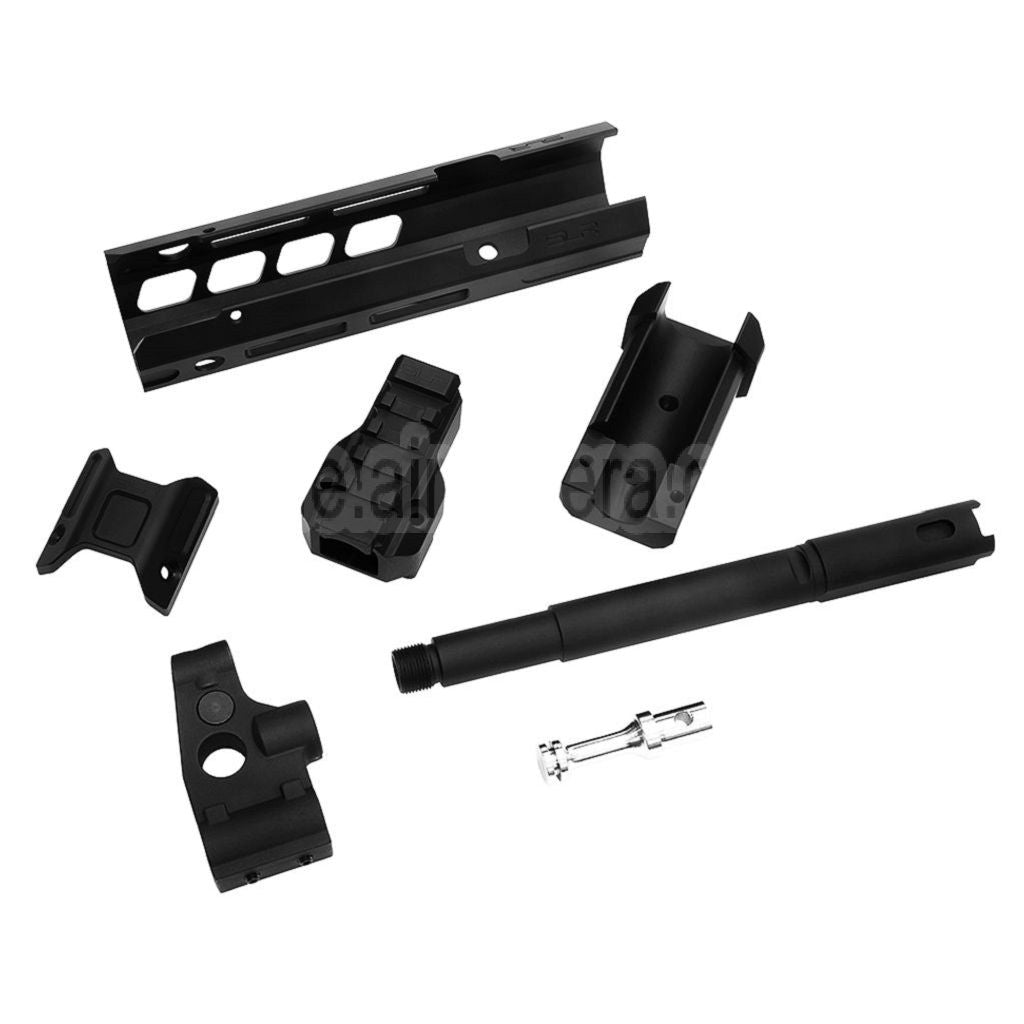 Dytac SLR Gewehreworks ION Lite 165mm 6.5 Zoll Extended M-LOK Handschutz schienen system Kit mit Außenlauf Geeignet für GHK AK Serie GBB Gewehre Airsoft Schwarz