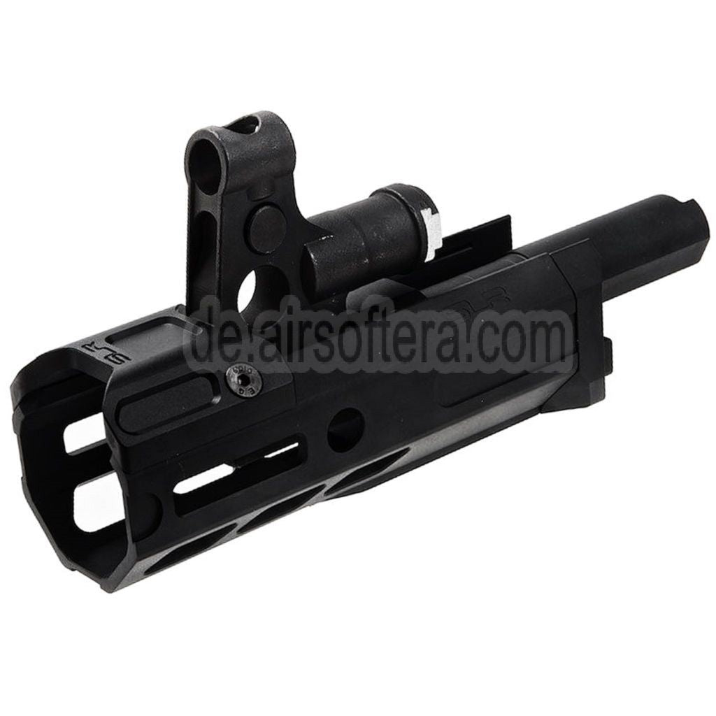 Dytac SLR Gewehreworks 125mm 4.7 Zoll Light M-LOK Erweitertes Handschutz schienen system Kit mit Außenlauf Geeignet für Tokyo Marui AKM Serie GBB Gewehre Airsoft Schwarz