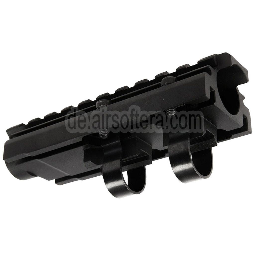Hephaestus 20mm Gasrohr mit Picatinny-Schiene Typ III Geeignet für AKS 74U AKMSU Serie AEG GBB Gewehre Airsoft Schwarz