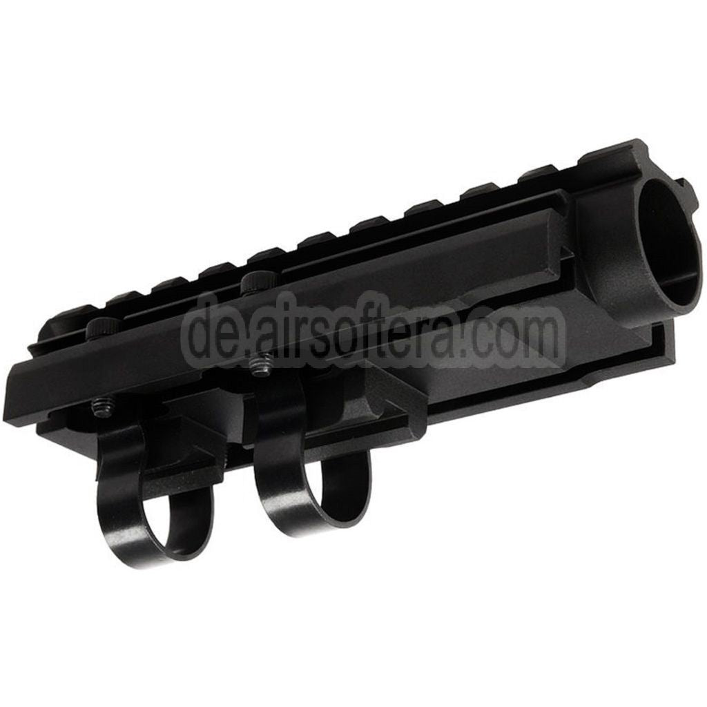 Hephaestus 20mm Gasrohr mit Picatinny-Schiene Typ III Geeignet für AKS 74U AKMSU Serie AEG GBB Gewehre Airsoft Schwarz