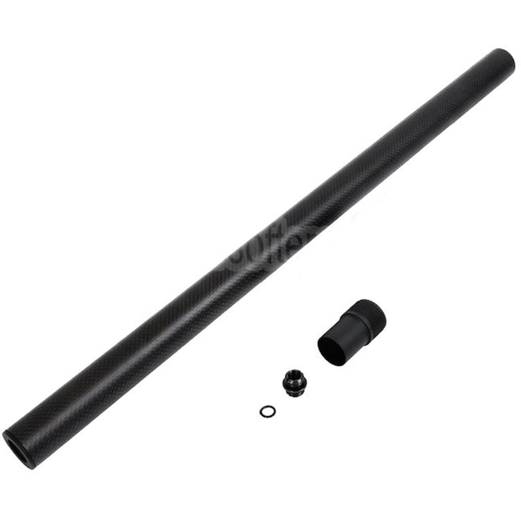 Laylax PSS 548mm Kohlefaser Normaler Außenlauf Geeignet für Tokyo Marui VSR-10 G-Spec Serie Bolt Action Scharfschützen Airsoft Schwarz