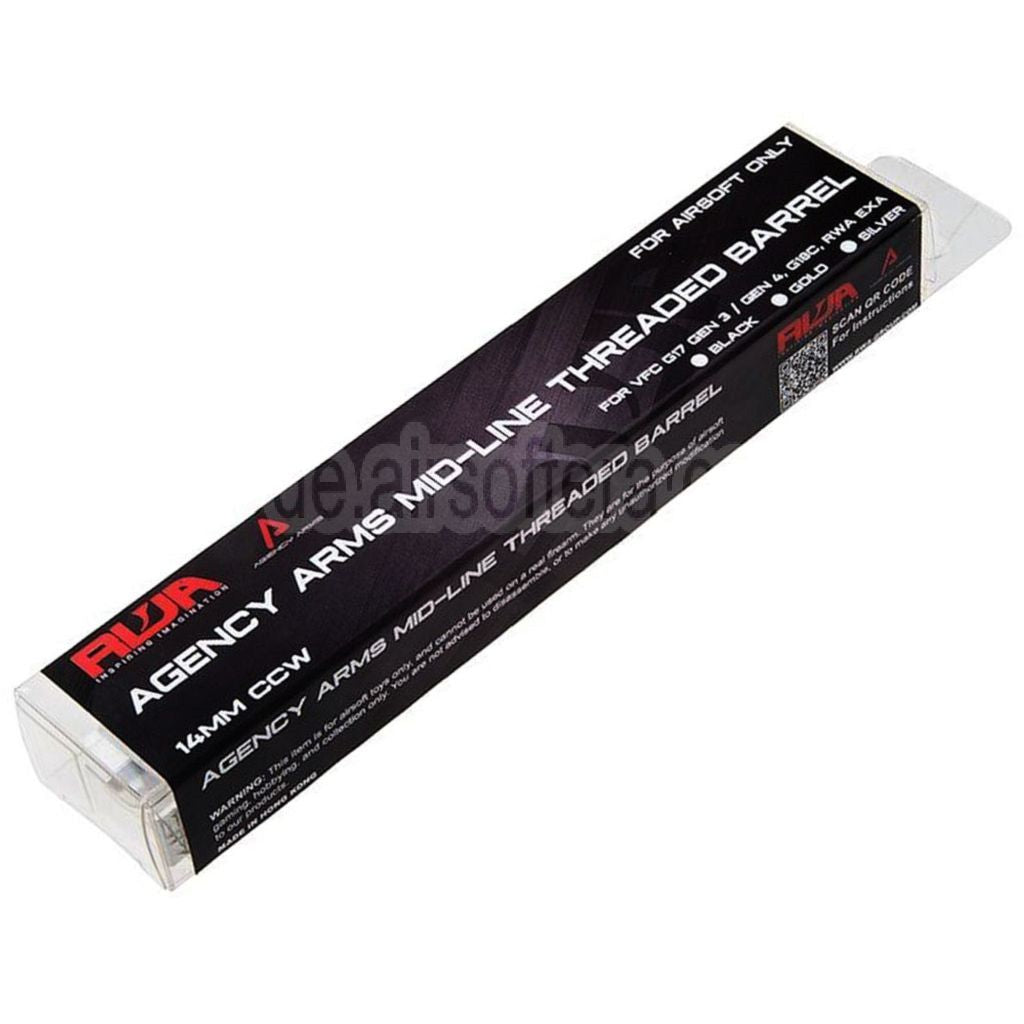 RWA Agency Arms CNC Aluminum Mittelliniengewinde Äußerer Lauf -14mm CCW gegen den Uhrzeigersinn Geeignet für Umarex (VFC) G17 Gen3 Gen4 G18C / RWA Agency Arms EXA Serie GBB Pistolen Airsoft