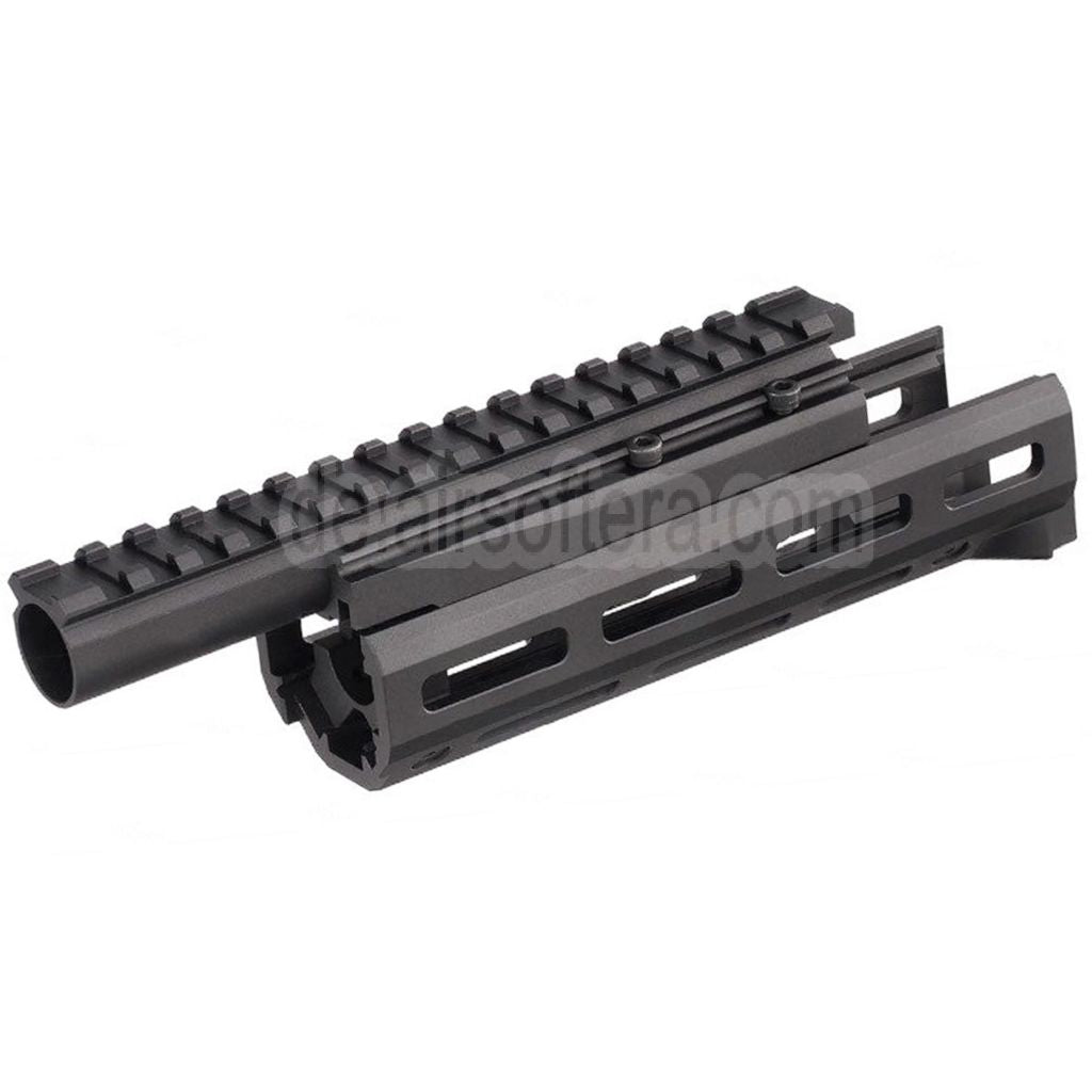 Hephaestus 6.5 Zoll 160mm CNC Aluminum M-LOK Handschutz mit 20mm Schienen Gasrohr Geeignet für GHK LCT AKS-74U Serie AEG GBB Gewehre Airsoft Schwarz