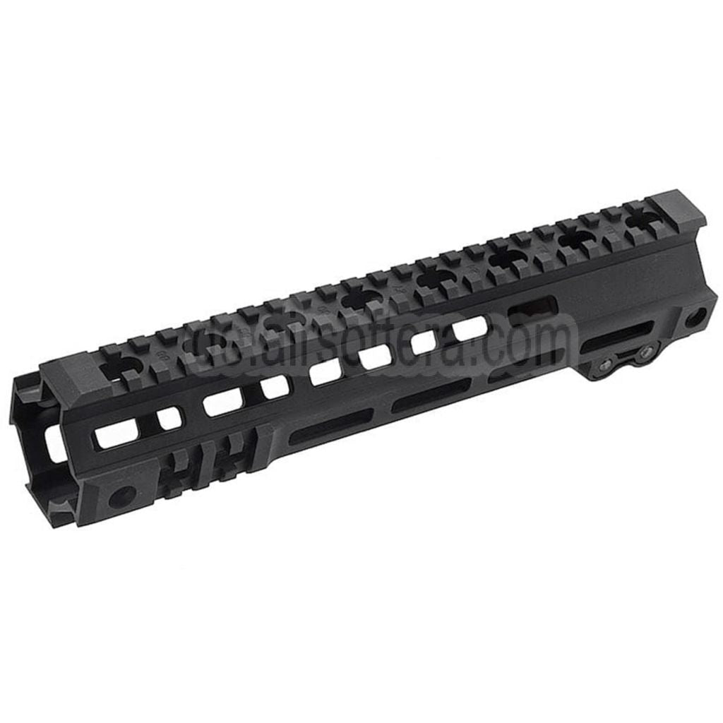 Z-Parts Aluminum 255mm 10 Zoll MK4 M-LOK Handschutz schienen system mit Laufmutter Geeignet für GHK M4 Serie GBB Gewehre Airsoft Schwarz