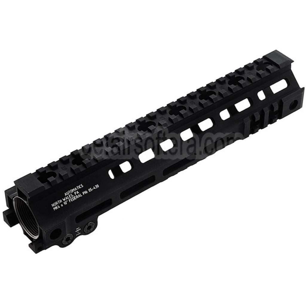 Z-Parts Aluminum 255mm 10 Zoll MK4 M-LOK Handschutz schienen system mit Laufmutter Geeignet für GHK M4 Serie GBB Gewehre Airsoft Schwarz
