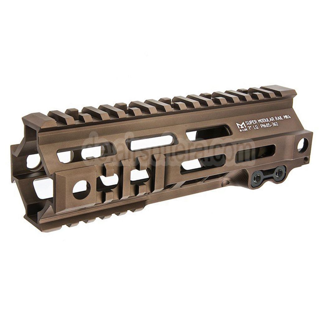 Z-Parts Aluminum 185mm 7 Zoll MK4 M-LOK Handschutz schienen system mit Laufmutter Geeignet für GHK M4 Serie GBB Gewehre Airsoft Tan