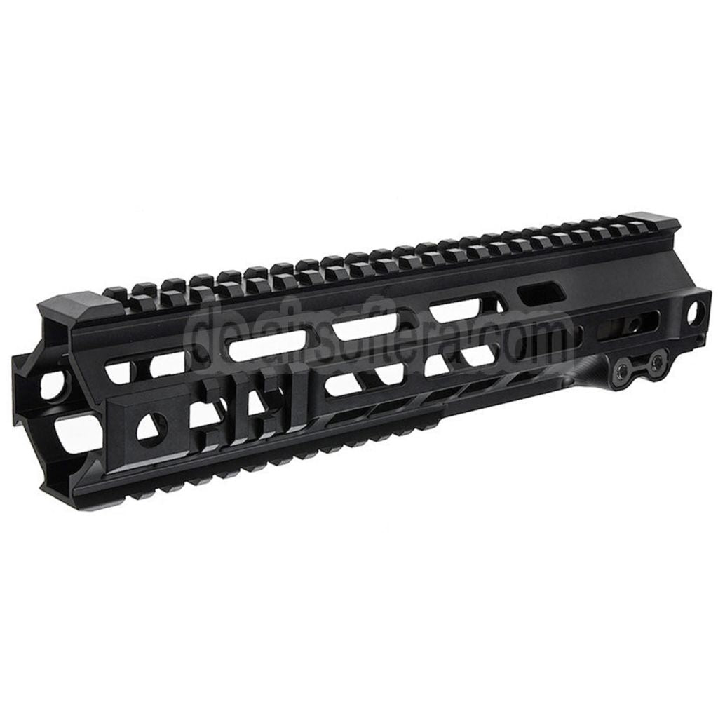Z-Parts Aluminum 260mm 10 Zoll MK4 M-LOK Handschutz schienen system mit Laufmutter Geeignet für Tokyo Marui M4 Serie MWS GBB Gewehre Airsoft Schwarz