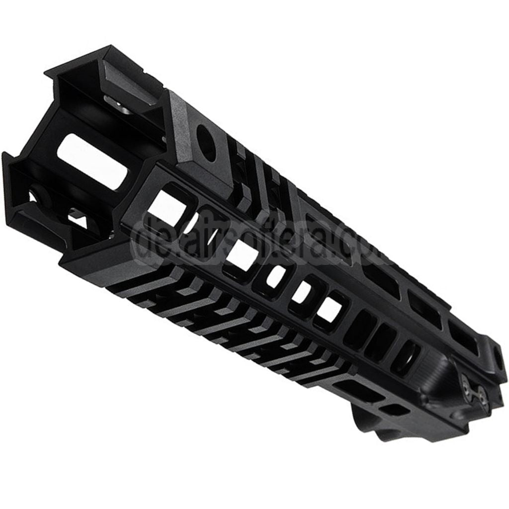 Z-Parts Aluminum 260mm 10 Zoll MK4 M-LOK Handschutz schienen system mit Laufmutter Geeignet für Tokyo Marui M4 Serie MWS GBB Gewehre Airsoft Schwarz