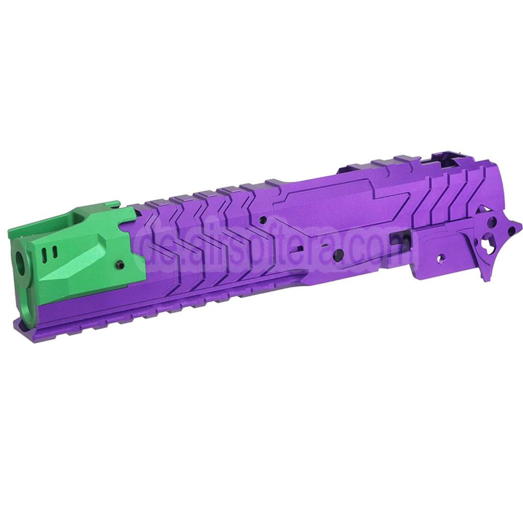 5KU CNC Aluminum Matrix Stil Äußerer Lauf Mittlerer Rahmen Schlitten Set Geeignet für Tokyo Marui Hi-Capa Serie GBB Pistolen Airsoft