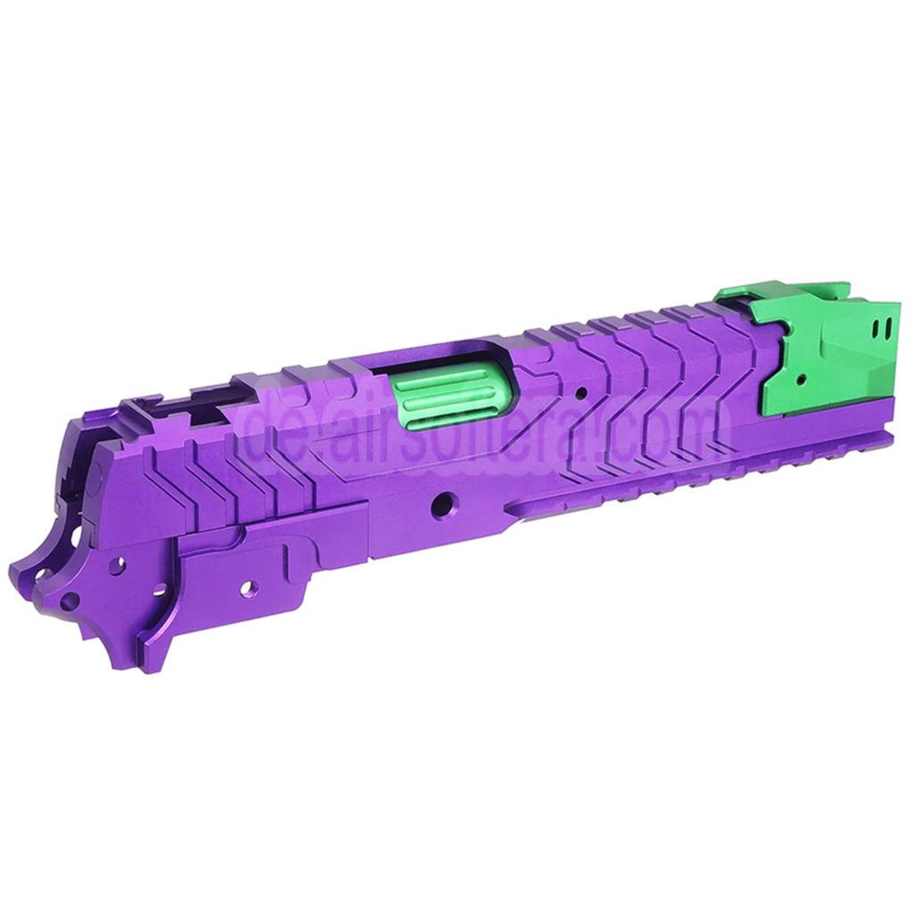5KU CNC Aluminum Matrix Stil Äußerer Lauf Mittlerer Rahmen Schlitten Set Geeignet für Tokyo Marui Hi-Capa Serie GBB Pistolen Airsoft