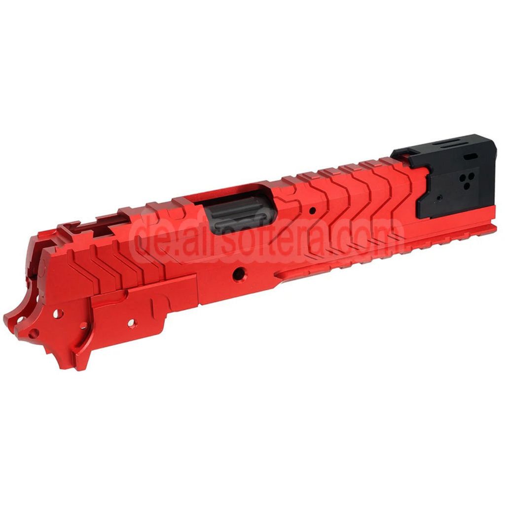 5KU CNC Aluminum Matrix Stil Äußerer Lauf Mittlerer Rahmen Schlitten Set Geeignet für Tokyo Marui Hi-Capa Serie GBB Pistolen Airsoft