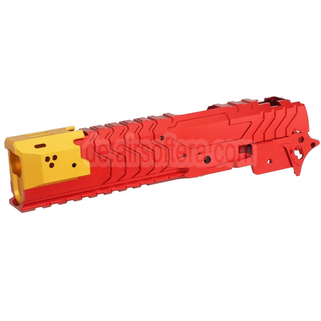 5KU CNC Aluminum Matrix Stil Äußerer Lauf Mittlerer Rahmen Schlitten Set Geeignet für Tokyo Marui Hi-Capa Serie GBB Pistolen Airsoft