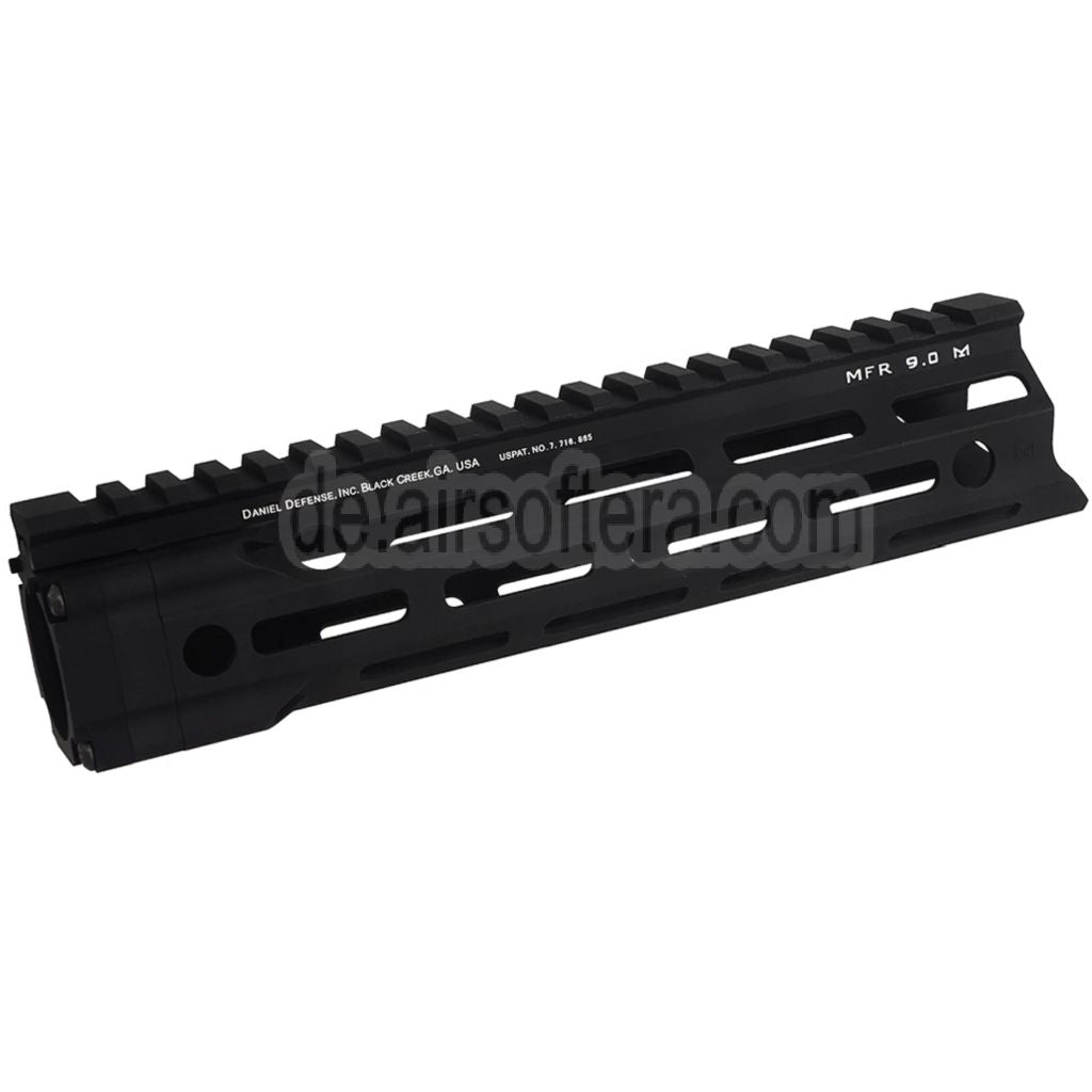APS EMG Daniel Defense MFR 9 Zoll M-LOK Handschutz Schienen System geeignet für APS EMG Tokyo Marui M4 M16 Serie AEG Gewehre Airsoft Schwarz