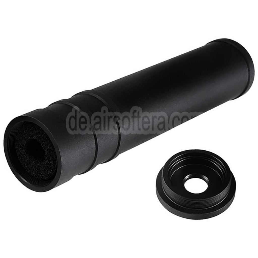 5KU 205mm Aluminum SV SAIGA Schalldämpfer -14mm CCW Gegen den Uhrzeigersinn Gewehre Airsoft Schwarz