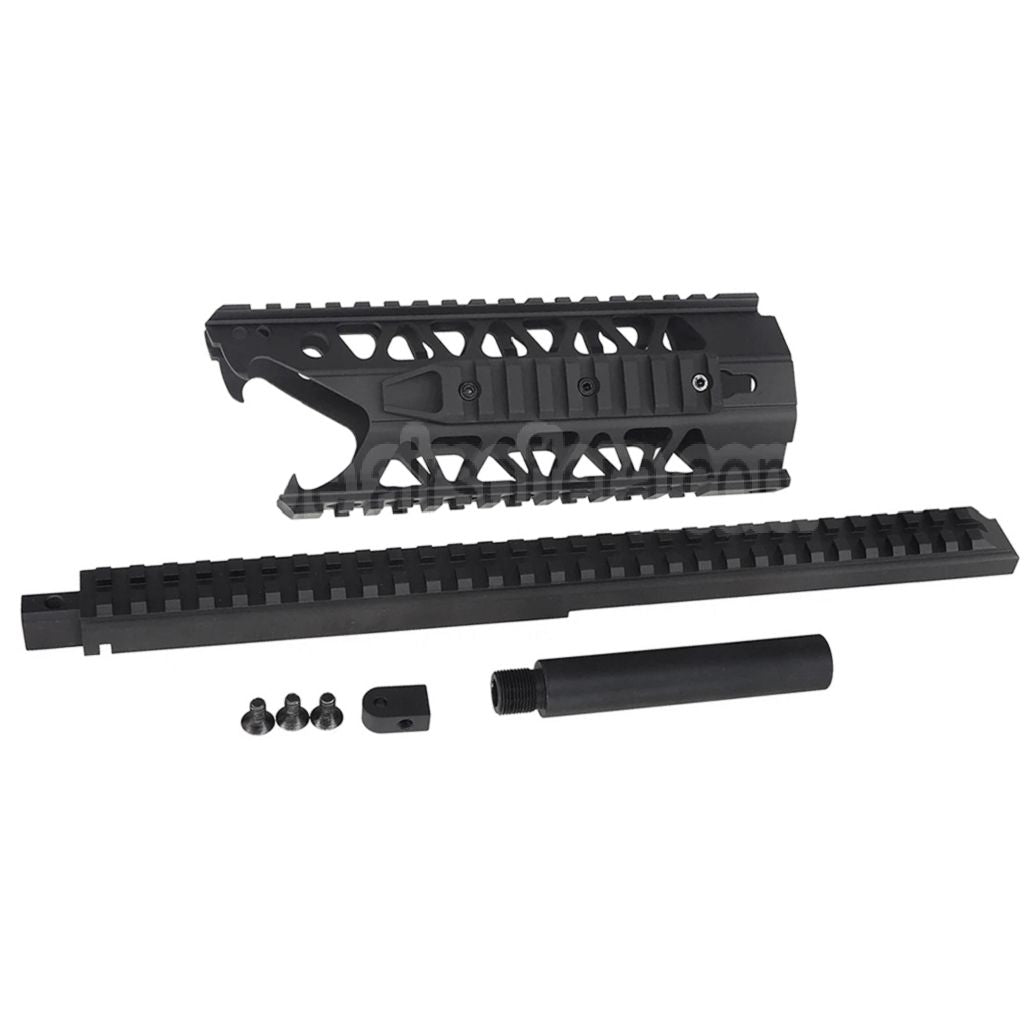 Army Armament 7 Zoll 4-seitiger Schiene Raptor RAS Keymod Schnittstelle Handschutz schienen system Geeignet für Army Armament R907 AUG AEG Gewehre Airsoft Schwarz
