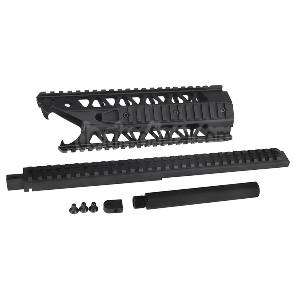 Army Armament 9 Zoll 4-seitiger Schiene Raptor RAS Keymod Schnittstelle Handschutz schienen system Geeignet für Army Armament R908 AUG AEG Gewehre Airsoft Schwarz