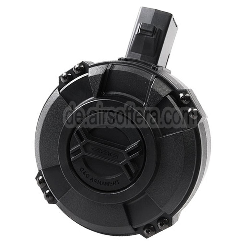 G&G 1730rd Polymer Manuellem Aufzug Trommelmagazin Geeignet für G&G PRK9 Serie AEG Gewehre Airsoft Schwarz