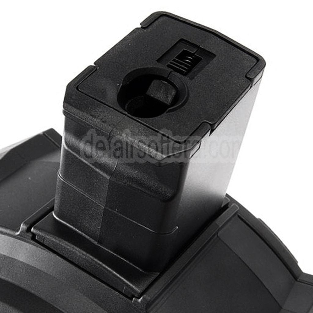 G&G 1730rd Polymer Manuellem Aufzug Trommelmagazin Geeignet für G&G PRK9 Serie AEG Gewehre Airsoft Schwarz