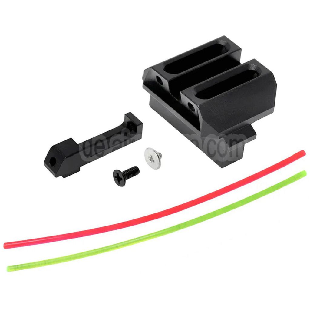 AIP Aluminum Fixed Carry Fiberglasvisier Korn Kimme Geeignet für Tokyo Marui G17 Serie GBB Pistolen Airsoft