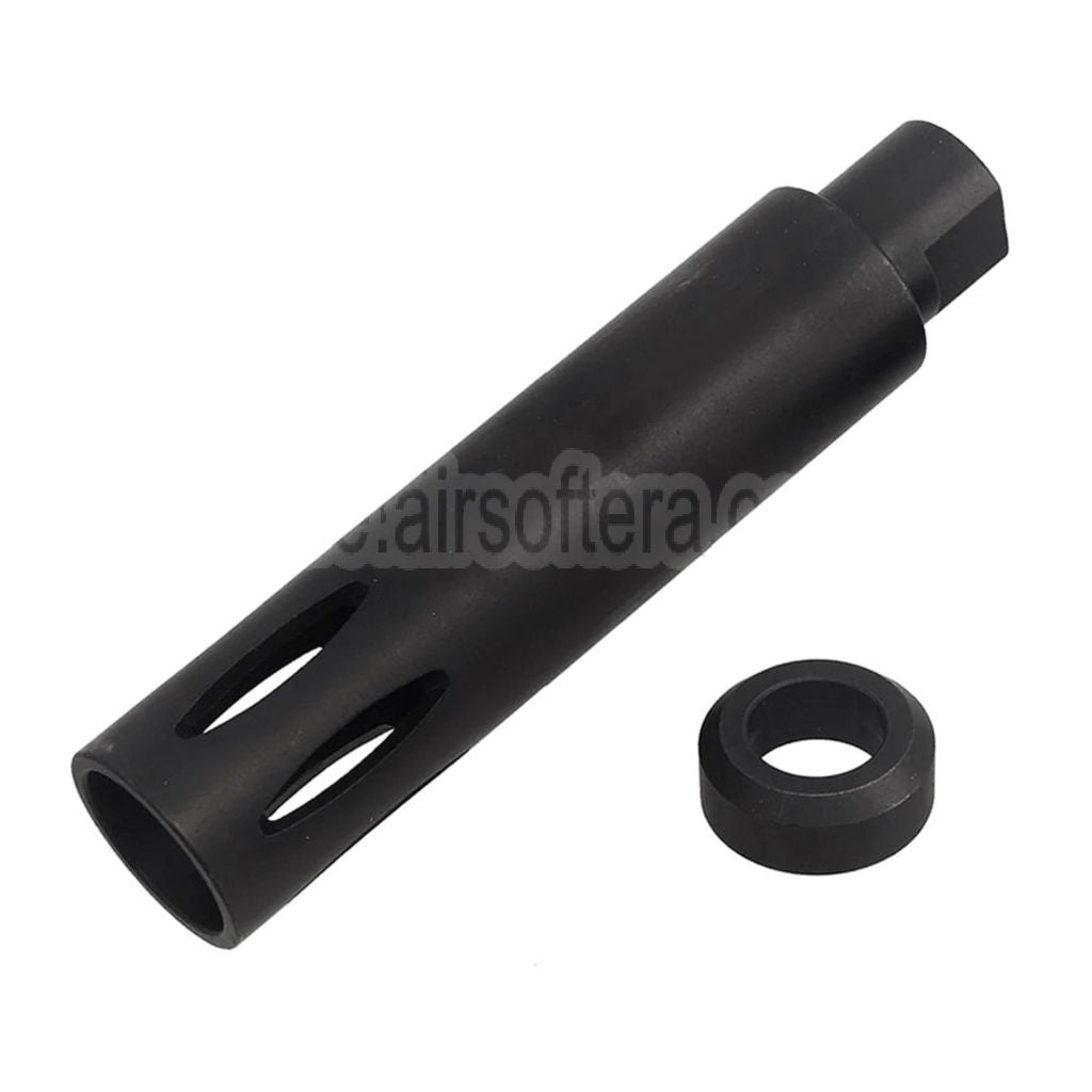 CYMA 113mm XM177 E2 Stil Mündungsfeuerdämpfer Geeignet für -14mm CCW Gegen den Uhrzeigersinn Lauf Gewehre Airsoft Schwarz