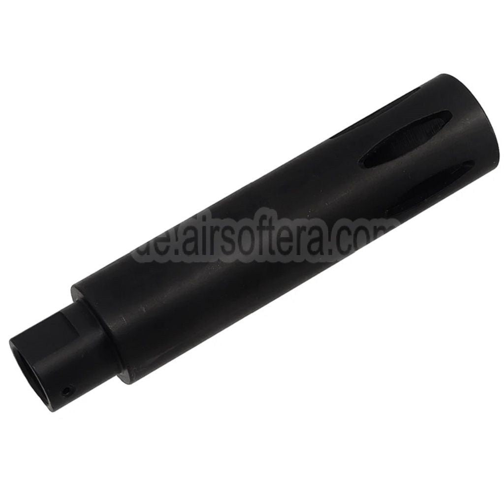 CYMA 113mm XM177 E2 Stil Mündungsfeuerdämpfer Geeignet für -14mm CCW Gegen den Uhrzeigersinn Lauf Gewehre Airsoft Schwarz