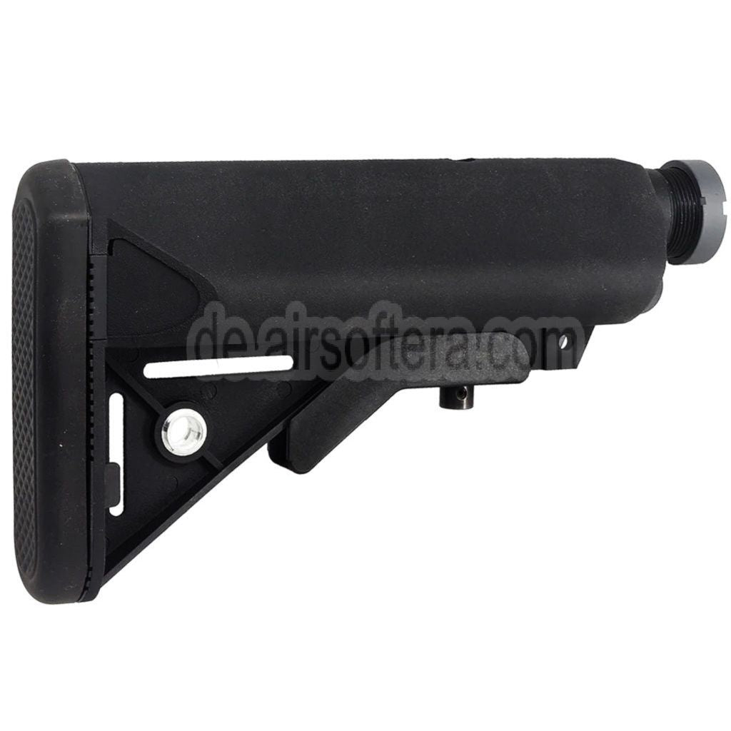 D-Boys 6-Position LMT Stil Special Force Crane Gewehrschaft mit Rohr Geeignet für Tokyo Marui M4 Serie AEG Gewehre Airsoft Schwarz