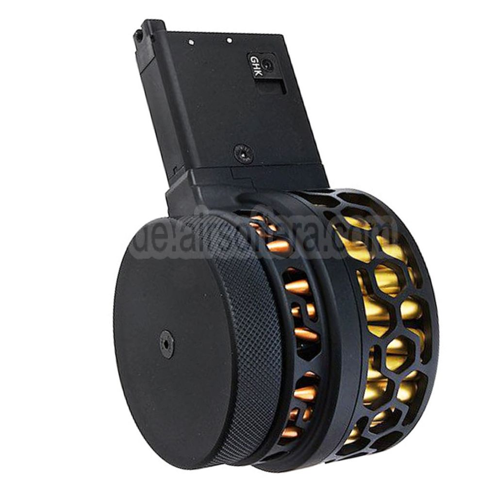 DYTAC XMAG 100rd Grünes Gas Trommelmagazin Geeignet für GHK AR M4 Serie GBB Gewehre Airsoft
