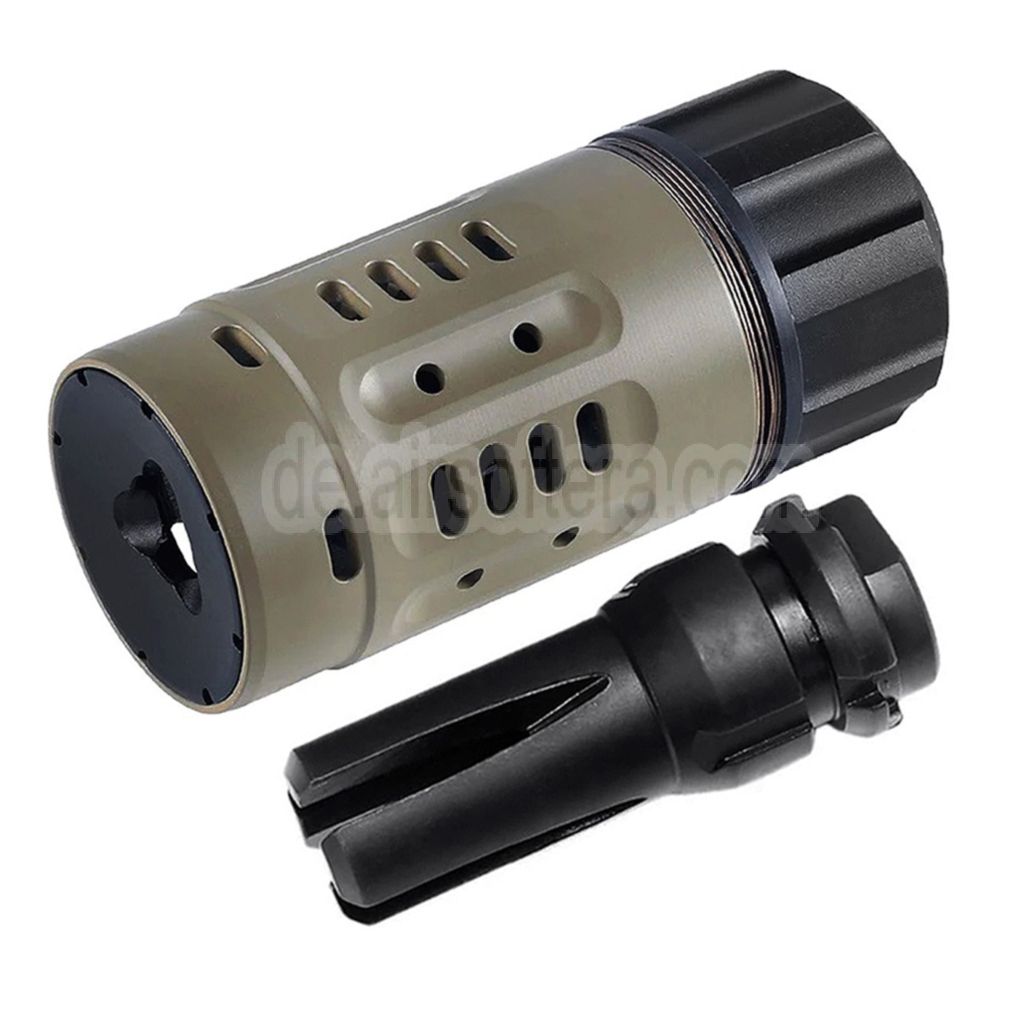 5KU Pyro Enhanced Mündungsbremse mit 4-Polig Feuerdämpfer -14mm CCW gegen den Uhrzeigersinn Gewinde