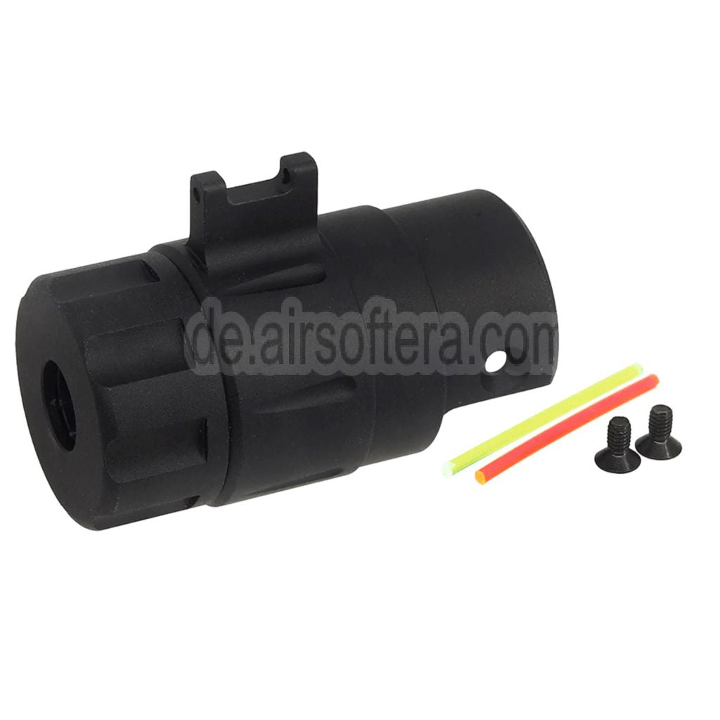 5KU CNC Aluminum Eingebaut Fiberglasvisier Korn Schalldämpfer Adapter Kit -14mm CCW gegen den Uhrzeigersinn Geeignet für Action Army AAP01 GBB Pistolen Airsoft