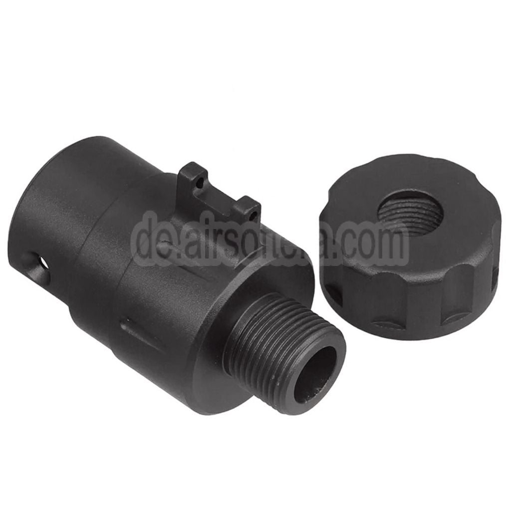 5KU CNC Aluminum Eingebaut Fiberglasvisier Korn Schalldämpfer Adapter Kit -14mm CCW gegen den Uhrzeigersinn Geeignet für Action Army AAP01 GBB Pistolen Airsoft