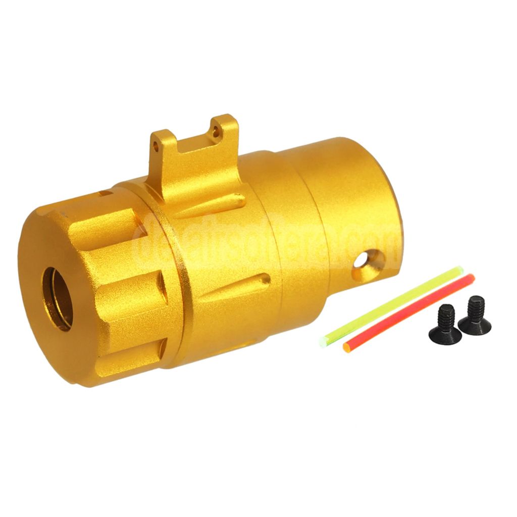 5KU CNC Aluminum Eingebaut Fiberglasvisier Korn Schalldämpfer Adapter Kit -14mm CCW gegen den Uhrzeigersinn Geeignet für Action Army AAP01 GBB Pistolen Airsoft