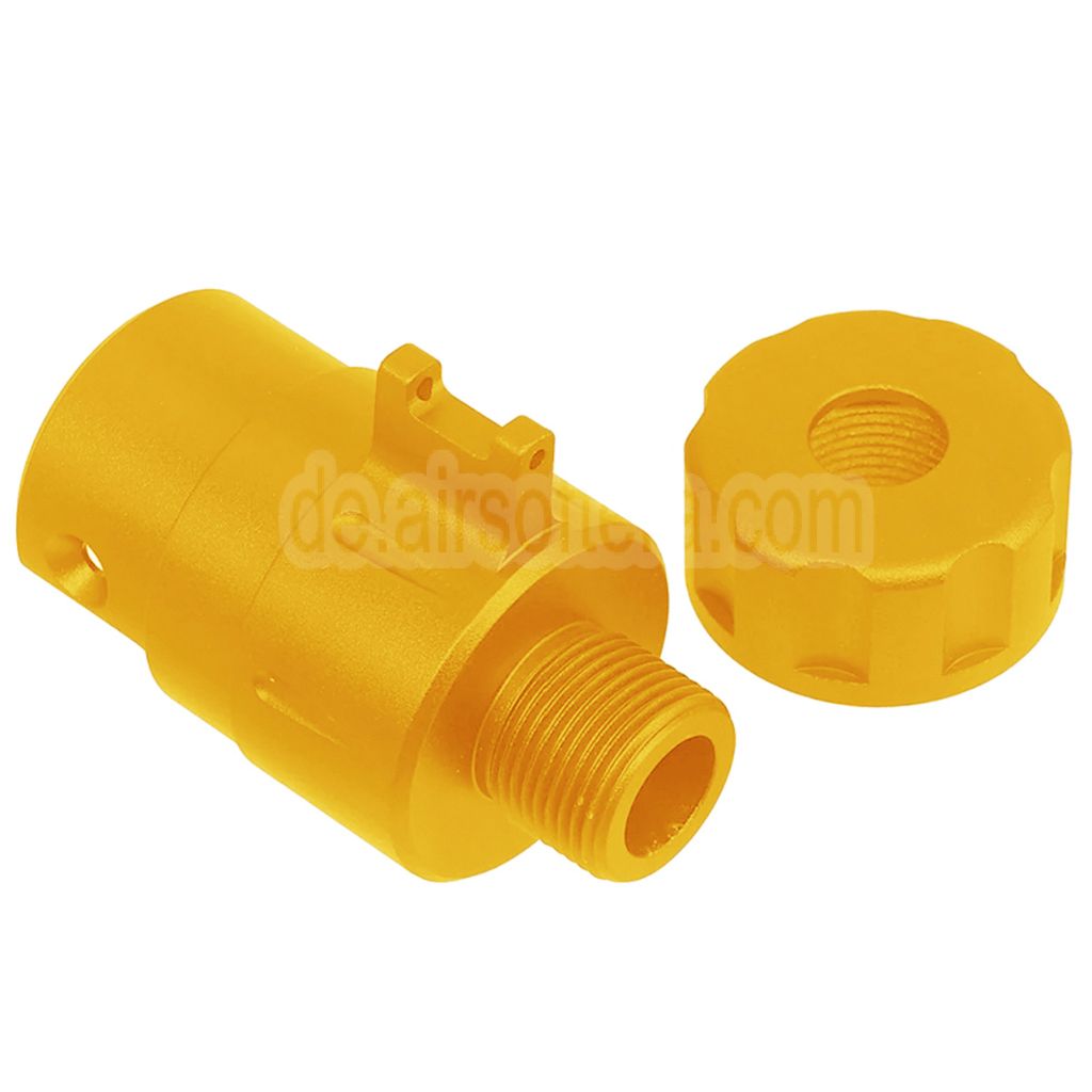 5KU CNC Aluminum Eingebaut Fiberglasvisier Korn Schalldämpfer Adapter Kit -14mm CCW gegen den Uhrzeigersinn Geeignet für Action Army AAP01 GBB Pistolen Airsoft