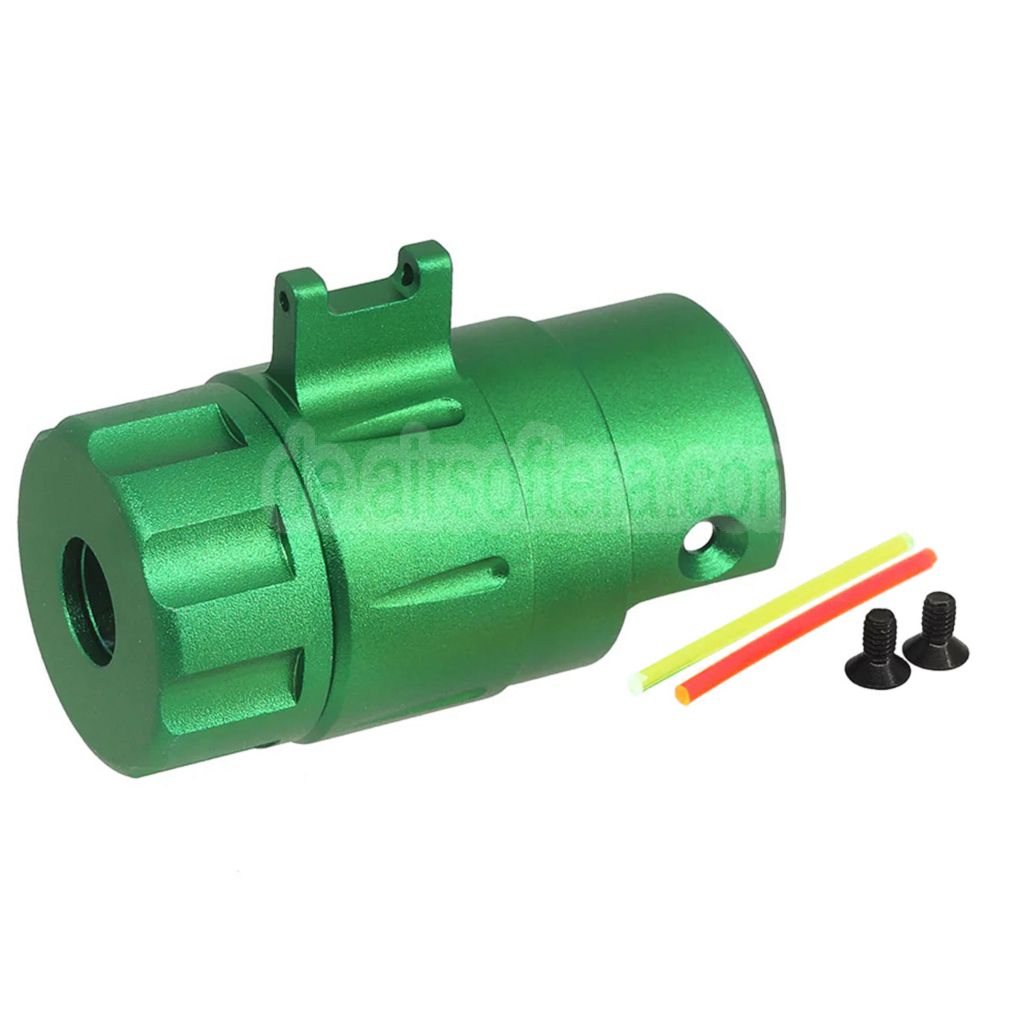 5KU CNC Aluminum Eingebaut Fiberglasvisier Korn Schalldämpfer Adapter Kit -14mm CCW gegen den Uhrzeigersinn Geeignet für Action Army AAP01 GBB Pistolen Airsoft