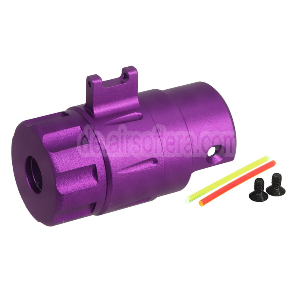 5KU CNC Aluminum Eingebaut Fiberglasvisier Korn Schalldämpfer Adapter Kit -14mm CCW gegen den Uhrzeigersinn Geeignet für Action Army AAP01 GBB Pistolen Airsoft