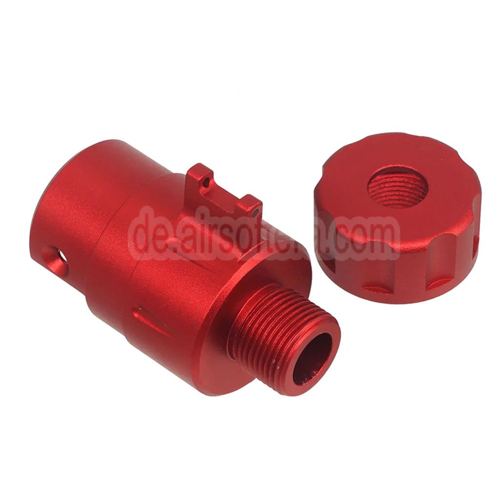 5KU CNC Aluminum Eingebaut Fiberglasvisier Korn Schalldämpfer Adapter Kit -14mm CCW gegen den Uhrzeigersinn Geeignet für Action Army AAP01 GBB Pistolen Airsoft