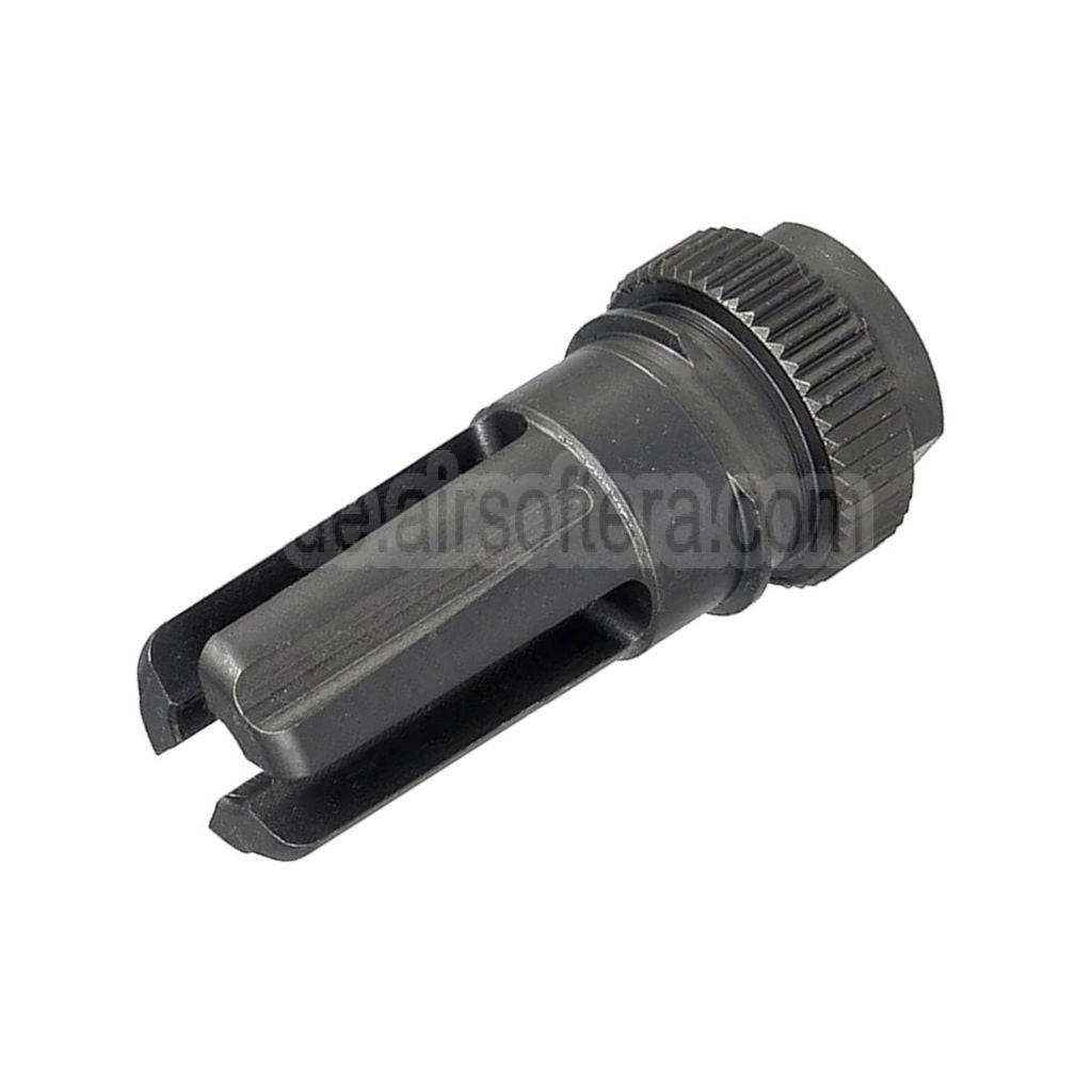 5KU 195mm AAC SR7 Stil QD Schalldämpfer mit 3-Zinken Mündungsfeuerdämpfer Geeignet für -14mm CCW Gegen den Uhrzeigersinn Lauf Gewehre Airsoft