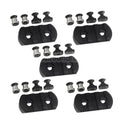 AirsoftEra 5 Stück Aluminum 3-Slots Schienenabschnitt Geeignet für M-LOK und KeyMod Handschutzsystem Schwarz