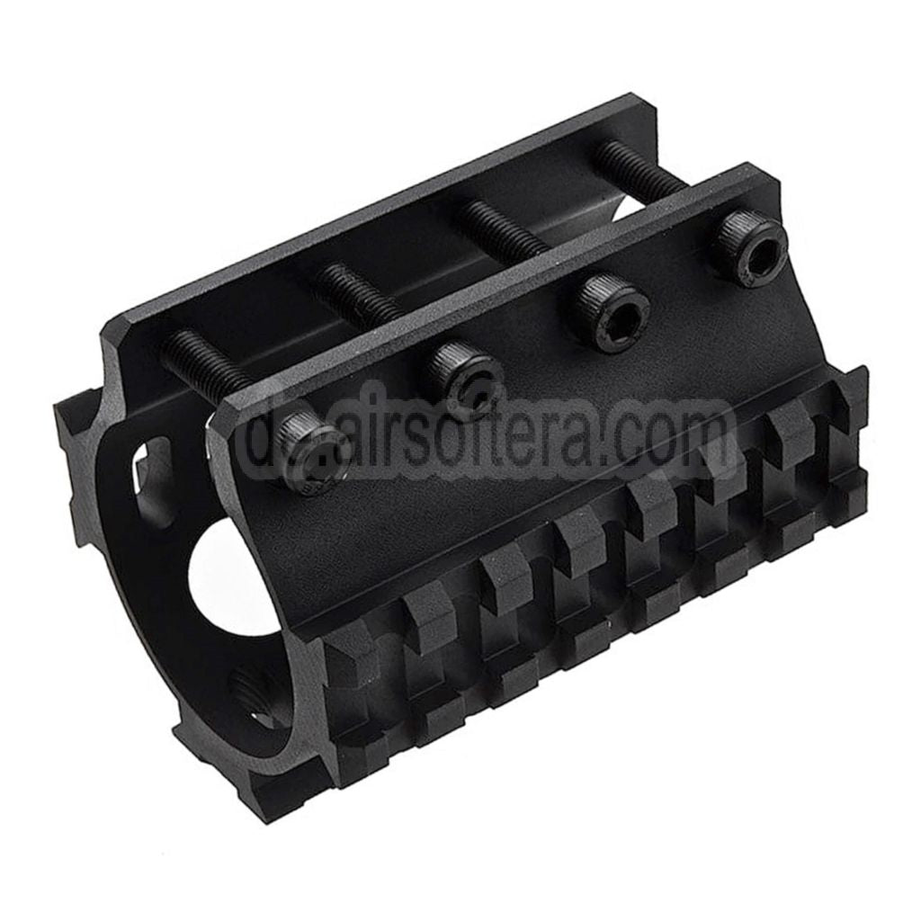 LCT 3-Seiten 75mm 7-Slots 20mm Picatinny-Schalldämpferschiene Geeignet für Gewehre AS VAL VSS Serie Airsoft Schwarz