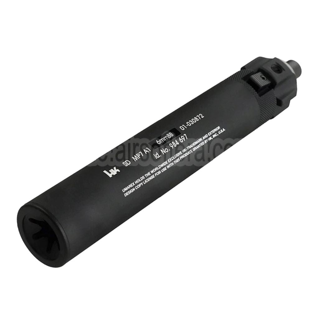 VFC (H&K lizenziert) Schnellablösung MP7A1 Schalldämpfer Geeignet für KSC MP7 Serie GBB Gewehre Airsoft Schwarz