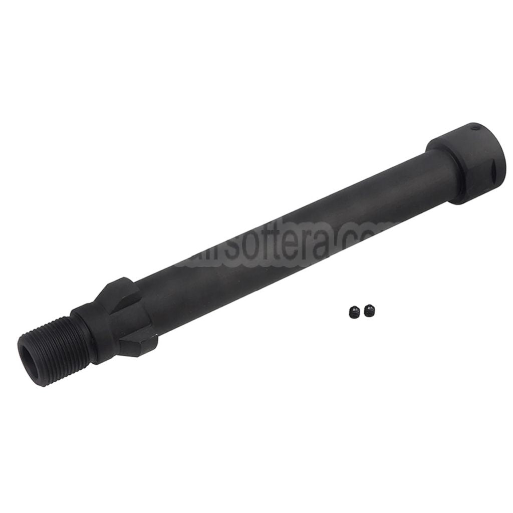 BBT 142mm CNC Stahl Außenlauf -14mm CCW Gegen den Uhrzeigersinn Geeignet für Maruyama SCW-9 PRO-G Serie GBB SMG Gewehre Airsoft Schwarz