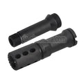 BBT CNC Steel Mündungsfeuerdämpfer mit Outer Barrel Extension -14mm CCW Gegen den Uhrzeigersinn Geeignet für VFC FN M249 Serie GBB SMG Schwarz
