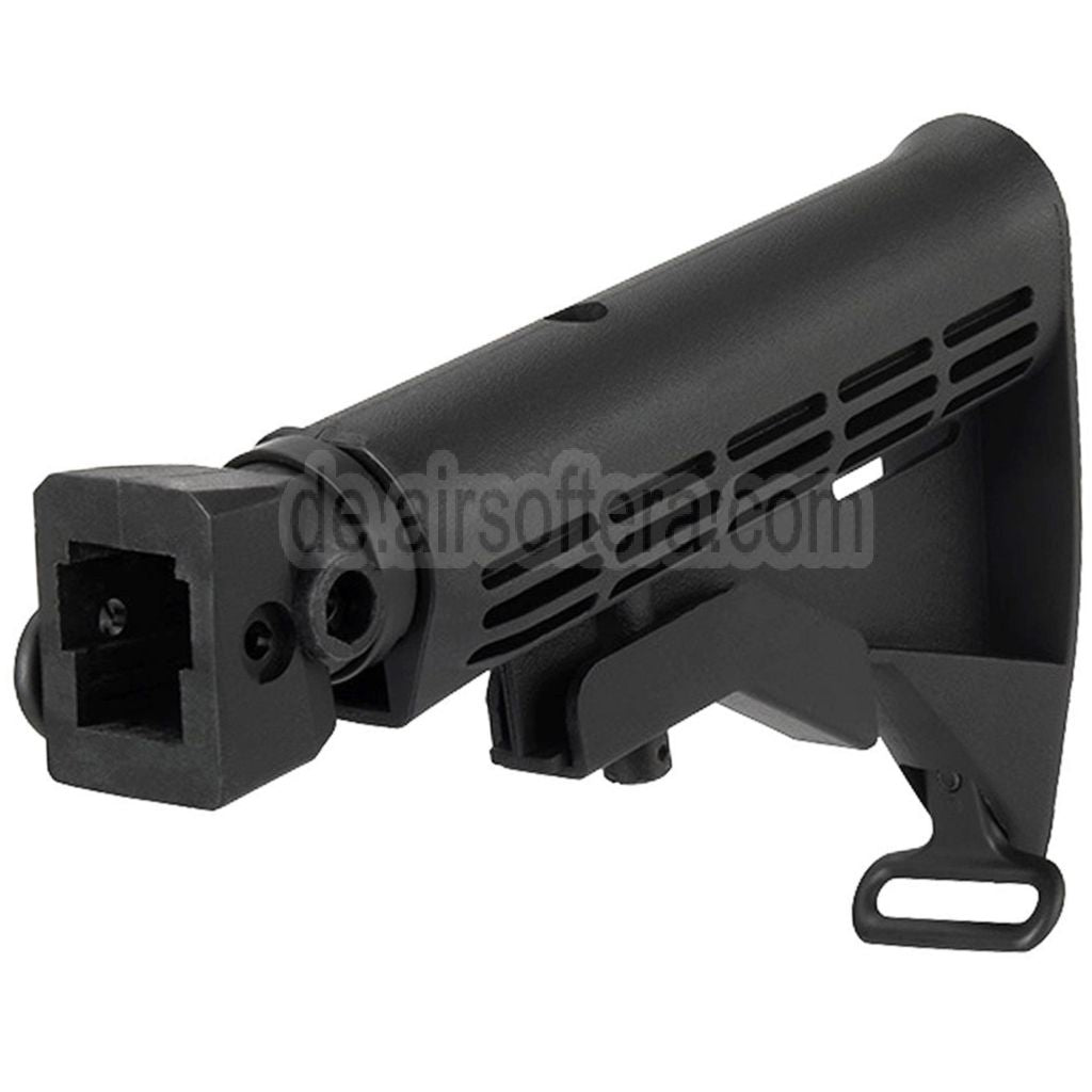 CYMA LE Stil 6-Positions Einziehbar Schaft mit Schaft Adapter QD Schlinge Schwenken Pufferrohr geeignet für AK Serie AEG Gewehre Airsoft Schwarz