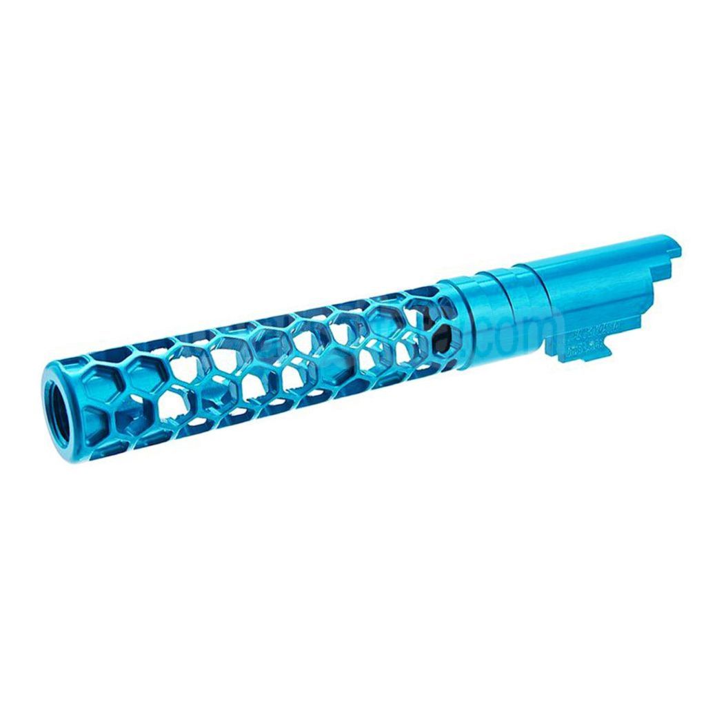 Dr. Black CNC 6063 Aluminum 5 Zoll 125mm Favos Stil Äußerer Lauf +11mm CW im Uhrzeigersinn Geeignet für Armorer Works AW WE-TECH Tokyo Marui Hi-Capa 5.1 Serie GBB Pistolen Airsoft