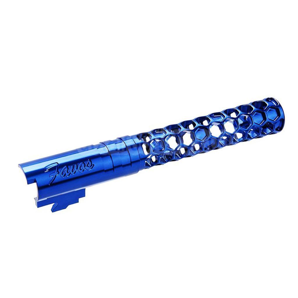 Dr. Black CNC 6063 Aluminum 5 Zoll 125mm Favos Stil Äußerer Lauf +11mm CW im Uhrzeigersinn Geeignet für Armorer Works AW WE-TECH Tokyo Marui Hi-Capa 5.1 Serie GBB Pistolen Airsoft
