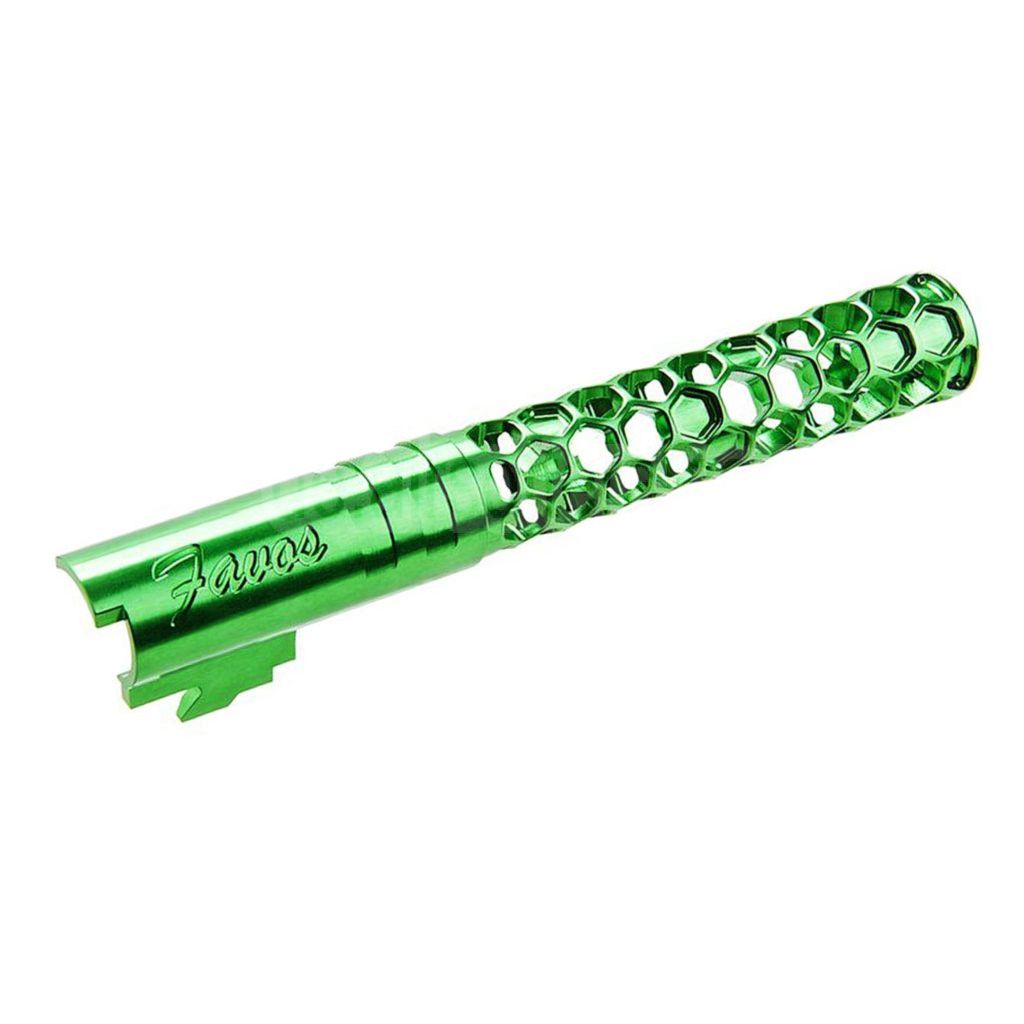 Dr. Black CNC 6063 Aluminum 5 Zoll 125mm Favos Stil Äußerer Lauf +11mm CW im Uhrzeigersinn Geeignet für Armorer Works AW WE-TECH Tokyo Marui Hi-Capa 5.1 Serie GBB Pistolen Airsoft