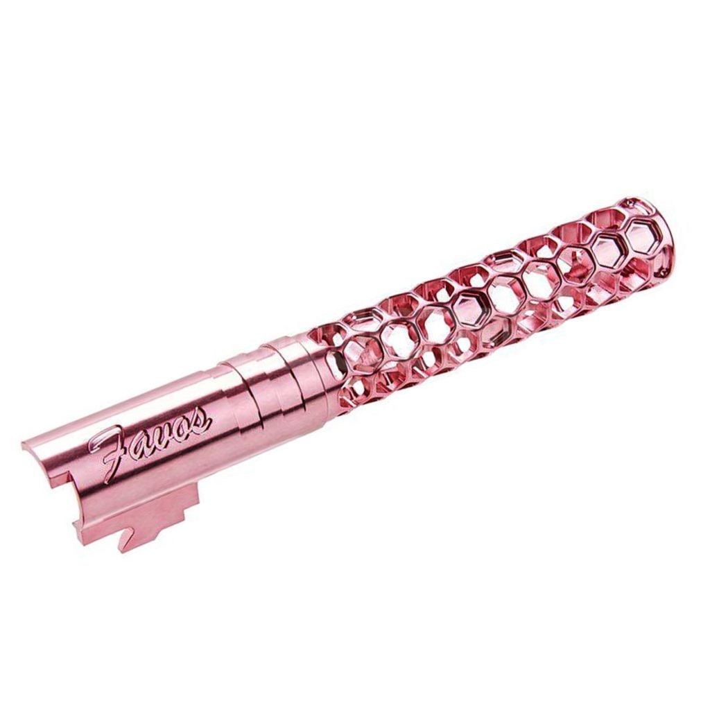 Dr. Black CNC 6063 Aluminum 5 Zoll 125mm Favos Stil Äußerer Lauf +11mm CW im Uhrzeigersinn Geeignet für Armorer Works AW WE-TECH Tokyo Marui Hi-Capa 5.1 Serie GBB Pistolen Airsoft