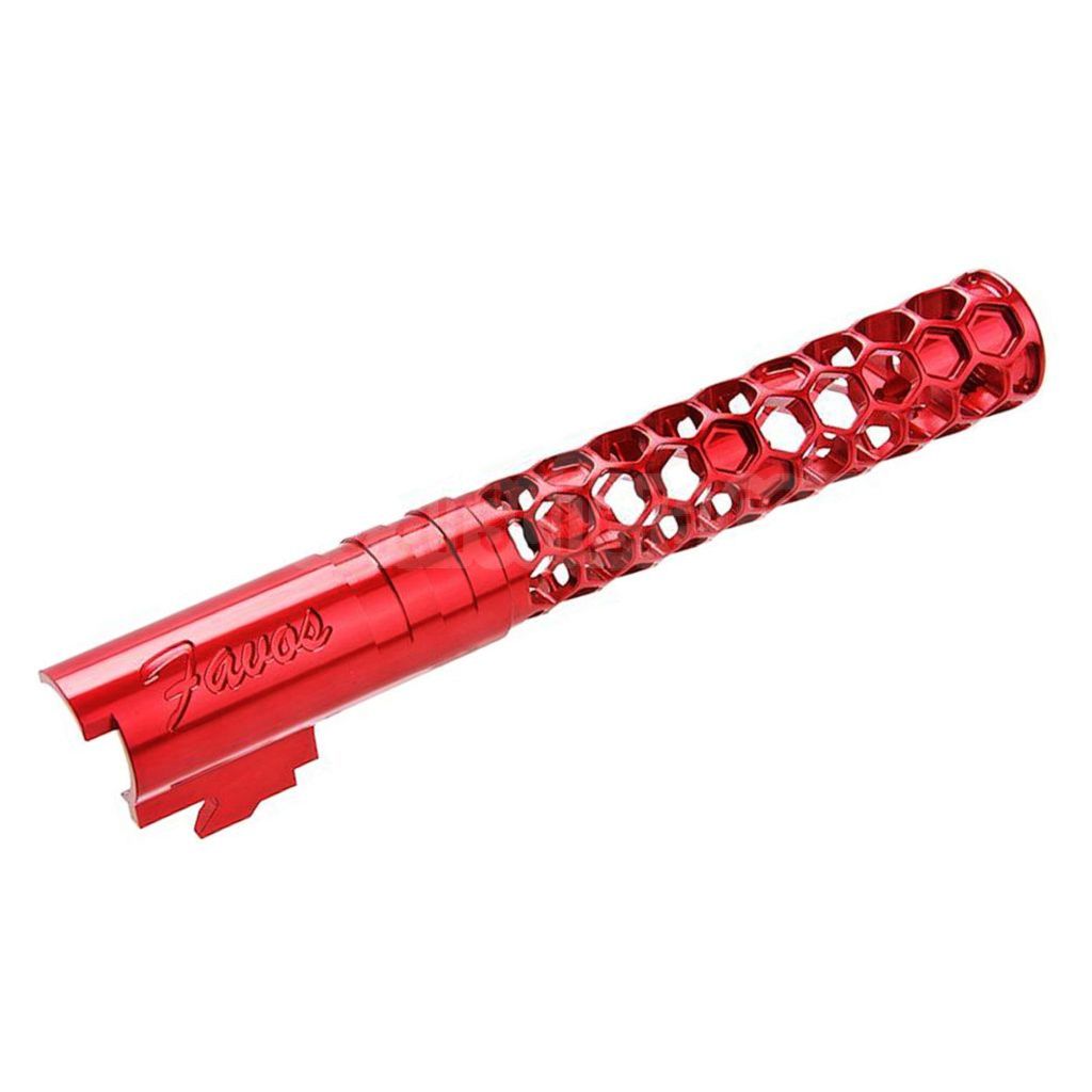 Dr. Black CNC 6063 Aluminum 5 Zoll 125mm Favos Stil Äußerer Lauf +11mm CW im Uhrzeigersinn Geeignet für Armorer Works AW WE-TECH Tokyo Marui Hi-Capa 5.1 Serie GBB Pistolen Airsoft