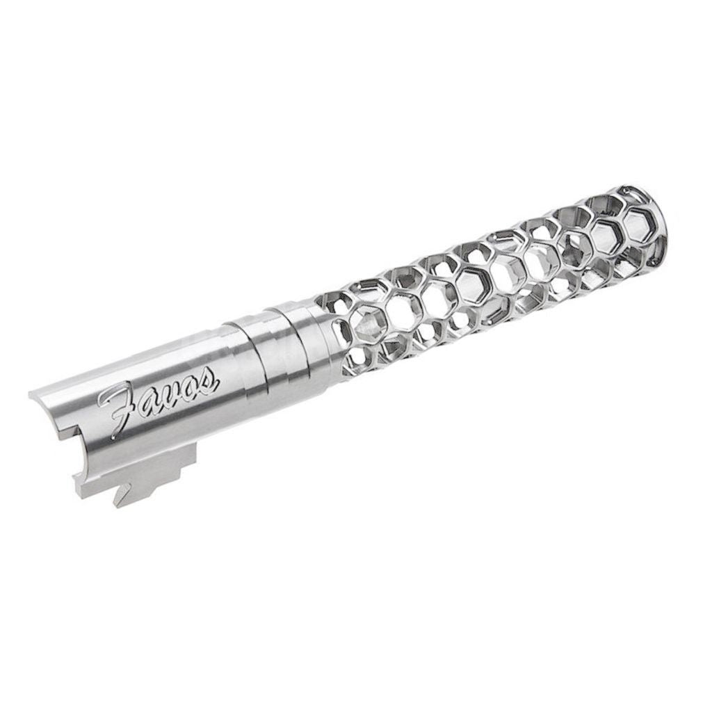 Dr. Black CNC 6063 Aluminum 5 Zoll 125mm Favos Stil Äußerer Lauf +11mm CW im Uhrzeigersinn Geeignet für Armorer Works AW WE-TECH Tokyo Marui Hi-Capa 5.1 Serie GBB Pistolen Airsoft