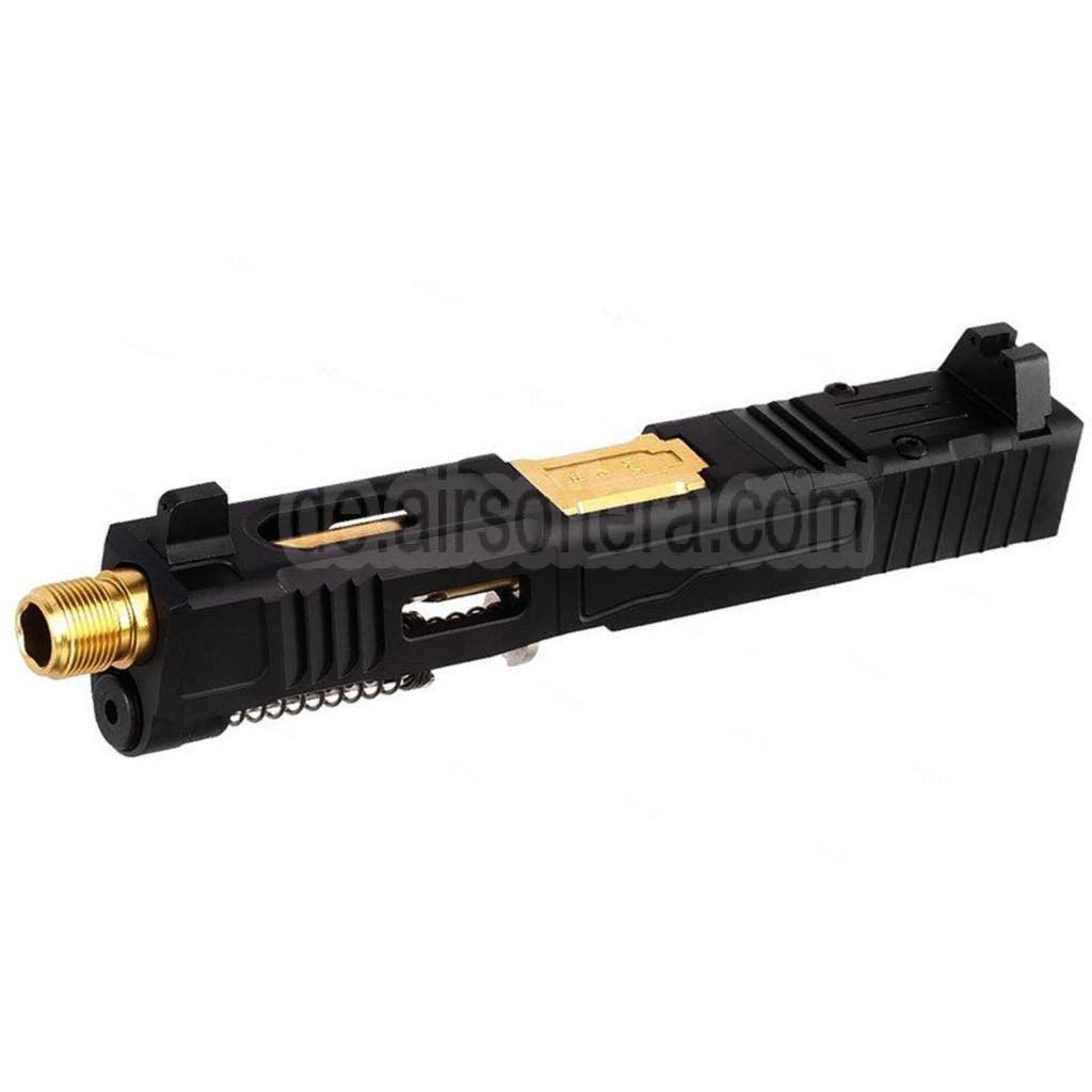 VFC CNC Aluminum Fowler Industries MKII Kompletter oberer Schlittenlauf Set Geeignet für Elite Force VFC G19X G45 GBB Pistolen Airsoft Schwarz